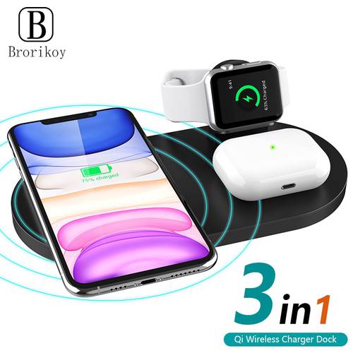 15W 3 in 1 wireless charger wireless charging stand for iPhone 11 12 13 Pro Xs Xr X Max 8+ for Apple Watch Series5 4 3 2 Airpods