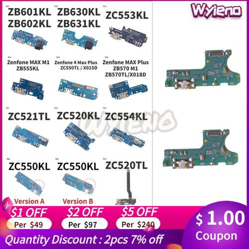 For ASUS Zenfone 3 4 3S Max Pro Plus M1 M2 ZC520TL ZC520KL ZC554KL ZC550KL USB Charger Dock Charging Port Flex Cable MIC Board