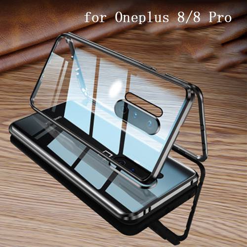 360 cover Magnetic Case Cover For Oneplus 8 8Pro Double Glass Bumper Shockproof phone case for Oneplus 8Pro 1+ 8 Armor Skin
