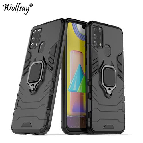 For Samsung Galaxy M21 Case Armor Magnetic Suction Stand Full Edge Cover For Samsung M21 Case Cover For Galaxy M21 M 21 M31 M51