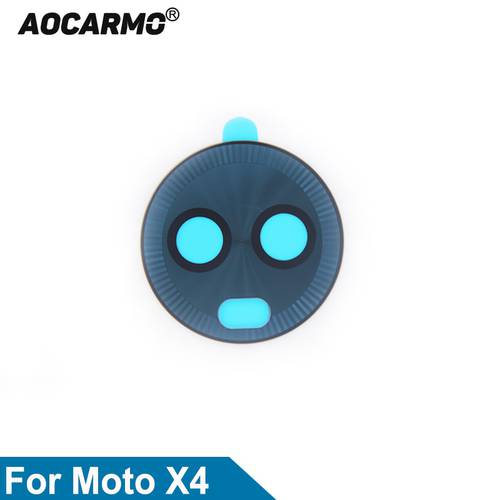 Aocarmo For Motorola Moto X4 / E4 Rear Back Camera Lens Glass With Adhesive Sticker Replacement Part