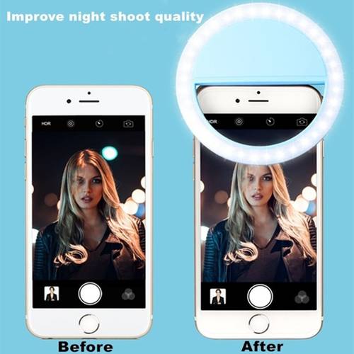 Universal Selfie Light Ring For Mobile Phone Lense LED Ring Light RK12 Luminous Ring Clip Phone Lamp For iPhone 12 11 Samsung LG