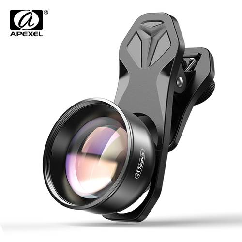 APEXEL 2X HD telescope lens professional portrait telephoto zoom +CPL star filter for iPhone Xiaomi all smartphone drop-shipping