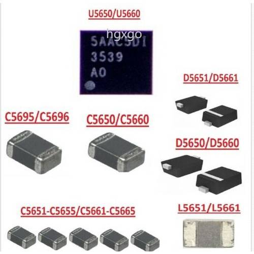 Backlight ic U5650/U5660+ Coil L5651/L5661 +Diode D5650 D5651+Capacitor C5650 C5695 C5651 C5652 C5653 C5655 for iphone 8 8P