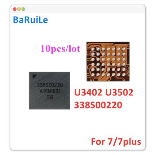 BaRuiLe 10pcs U3402 U3502 small Audio IC 338S00220 for iphone 7 7plus replacement Parts