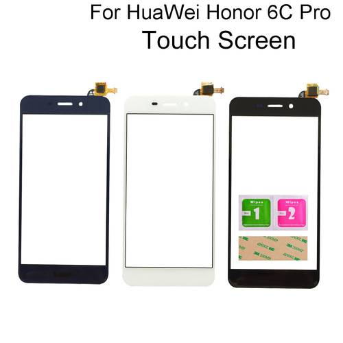 Touch Screen For HuaWei Honor 6C Pro JMM-L22 Touch Screen Digitizer Panel Front Glass Lens Sensor Mobile Tools 3M Glue Wipes