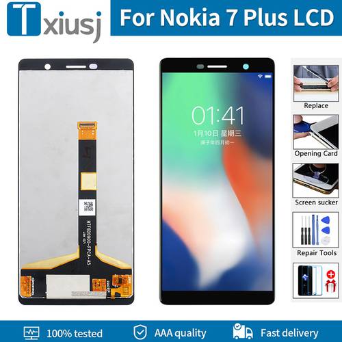 100% Tested LCD For Nokia 7 PLUS Display LCD Screen With Touch Digitizer Assembly Replacement Parts For Nokia 7 Plus LCD