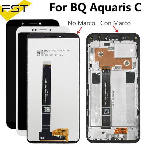 For BQ Aquaris C LCD Screen With Touch Screen Display For BQ C Digitzer Assembly+Free Tools for bq aquaris c lcd with frame