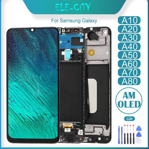 OLED Display For Samsung Galaxy A10 A20A30 A40 A50 A60 A70 A80 A90 A40s A30s Incell Touch Screen With Frame Assembly Replacement