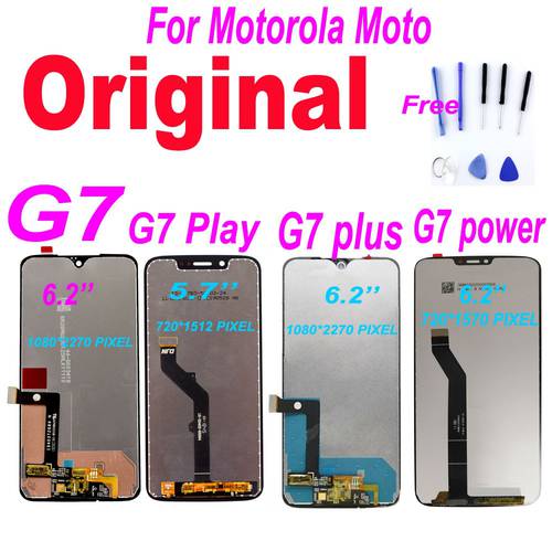 Original For Motorola Moto G7 Power Display XT1955 LCD G7 Plus Touch Screen Digitizer G7 Play LCD Replacement XT1952 LCD For G7