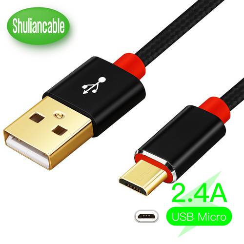 Shuliancable Micro USB Cable 2.4A Nylon Fast Charge USB Data Cable for Samsung Huawei Xiaomi Redmi LG Microusb Charger Cable