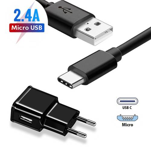 For Samsung Galaxy C8 C7 C6 J9 J8 J7 J6 J5 J3 J2 A71 A61 A51 A41 A31 M31 M21 M1 Fast EU Charger Adapter Micro USB Tipo C CABLE