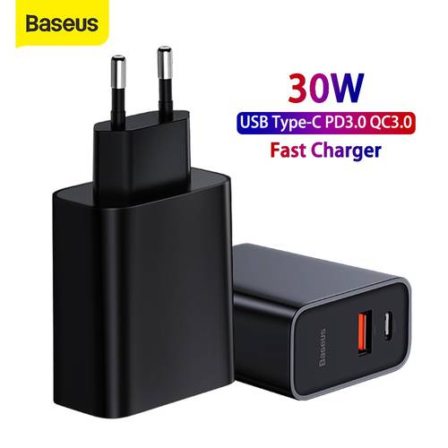Baseus 20W USB Charger Type C Dual USB Fast Charging Adapter PD Charger Portable Travel Wall Charger For iphone 12 13 pro Xiaomi