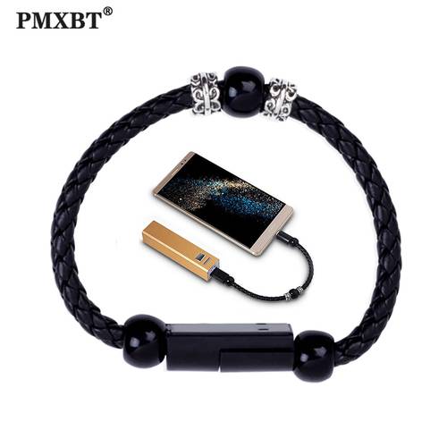 Braided Bracelet Portable Mobile Phone Micro USB Cable Fast Charging For iphone Xiaomi Type C Data Charger Cord Jewelry Adapter