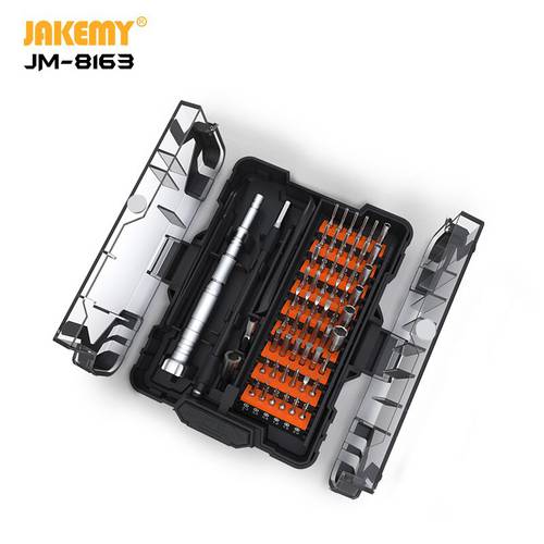 JAKEMY JM-8163 Original 62 IN 1 Precision Screwdriver Tool Set Magnetic Bits for Home Electronic Telephone TV Tablet DIY Repair