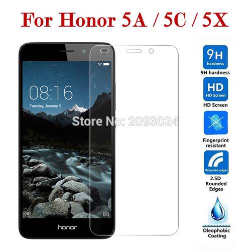 2pcs Protective glass On For Honor 5C 5A 5X A5 C5 X5 Tempered glass For Huawei Honor5A Honor5C 5 A C X Screen Protector Film