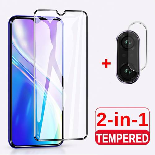 2-In-1 Full Coverage Screen Protector For OPPO Realme C3 Tempered Glass For Realme C3 Camera Lens Protector Glass