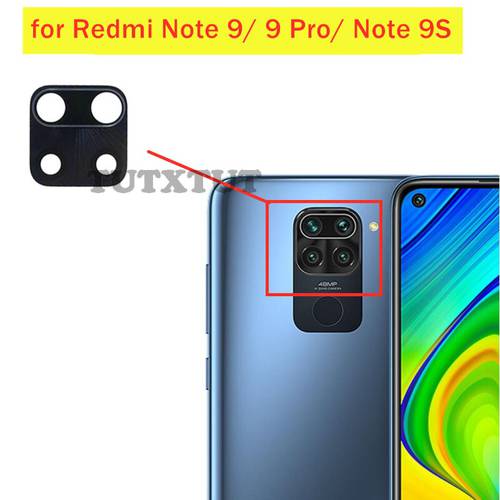 2pcs for Xiaomi Redmi Note 9/ 9S Back Camera Glass Lens Main Rear Camera Lens with Glue for Redmi Note 9 Pro Repair Spare Parts