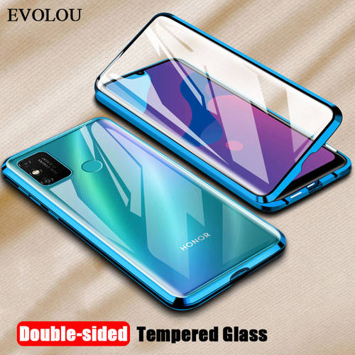 Magnetic Adsorption Case For Huawei Honor 9A Double Sided Tempered Glass Phone Cover for Huawei Honor 9A MOA-LX9N X10 Flip Cases
