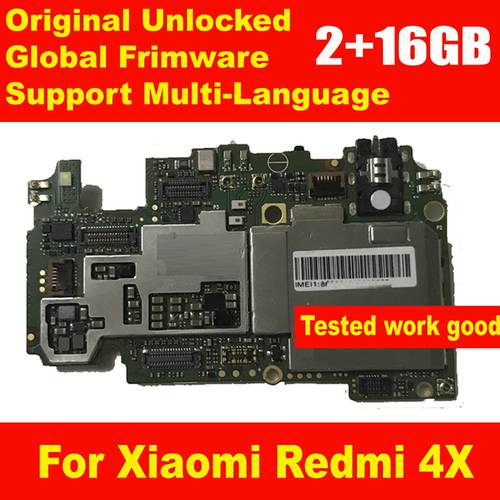 Original Unlocked Global Frimware Mainboard For Xiaomi Redmi 4X 16GB ROM Full Chips Circuits Card Fee Motherboard Good work