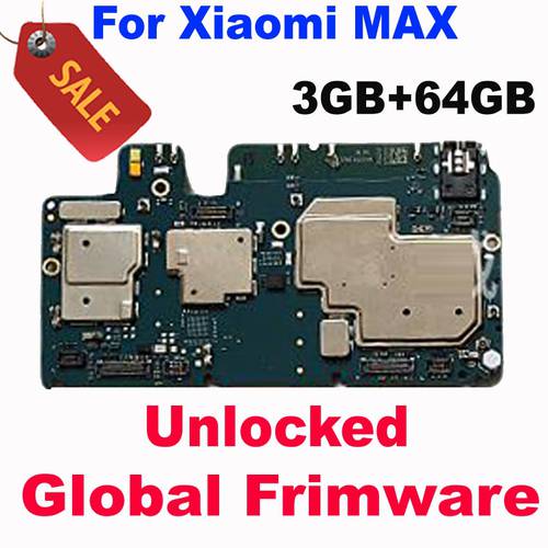 Global Frimware Main Board Mainboard Motherboard Unlocked With Chips Circuits Flex Cable For Xiaomi Mi Max 3GB+64GB with google