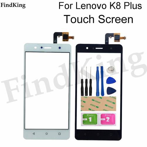 5.2&39&39 Mobile Touch Screen For Lenovo K8+ Front Touch Screen Glass For Lenovo K8 Plus Digitizer Panel Lens Sensor Tools Adhesive