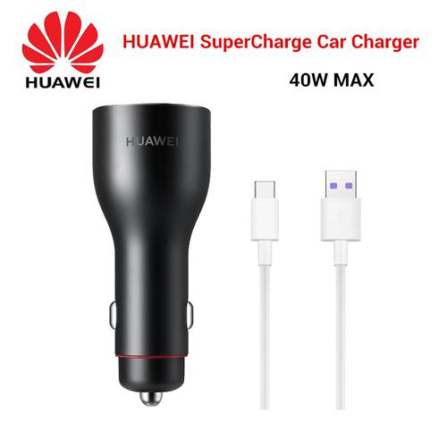 Huawei SuperCharge Car Charger 66W/40W Max Super Charge Adapter Double USB 5A Type-C Cable For Huawei/iPhone/Samsung/Xiaomi