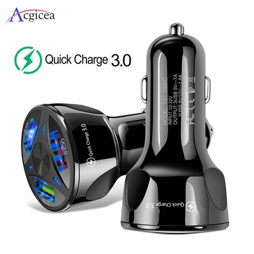 Quick Charge 3.0 Car Charger Portable 5V 3A Fast Charging 3 Port USB Car-Charger For iPhone 11 Samsung iPad USB Charger adapter