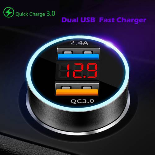 Car Mobile Phone Charger Qucik Charge 3.0 Car-Charger QC3.0 30W USB Fast Charging Adapter For iPhone 11 Samsung Phone Charger