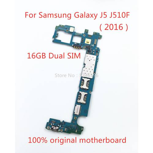 Apply to For Samsung Galaxy J5 2016 J510F 16GB original motherboard Dual SIM J5 J510F chip system unlocking logic board replace