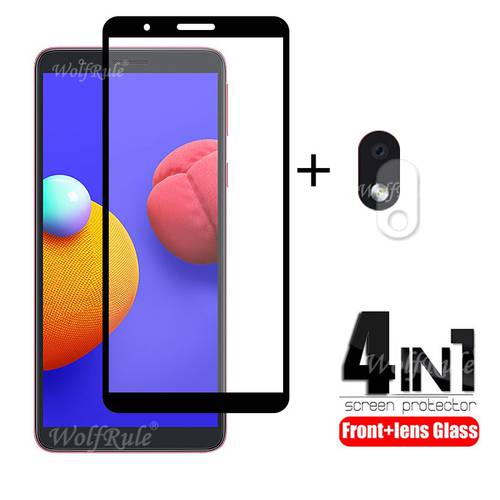 4-in-1 For Samsung Galaxy A01 Core Glass For Samsung A01 Core Full Glue Tempered Glass For Samsung M01 Core A01 Core Lens Glass