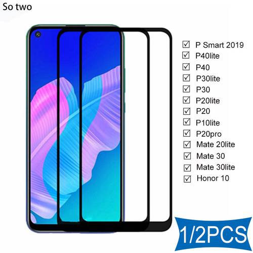2PCS Protective Tempered Glass For Huawei P30 P40 P20 P10 Lite Screen Protector on Huawei mate 30 20 lite P Smart honor 10 glass