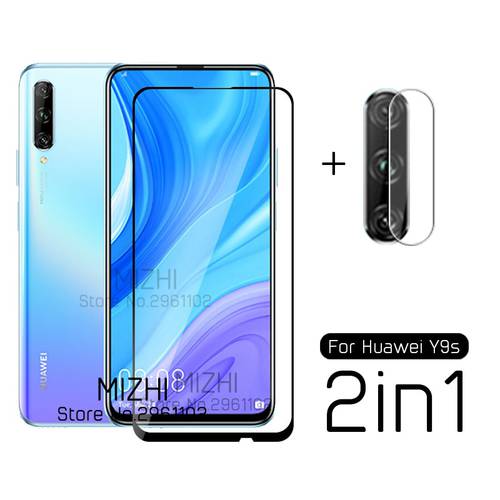2 in 1 protective glass for huawei y9s camera lens screen protector on huwei huaweii y9s y 9s y9 s stk-l21 tremp glasses film