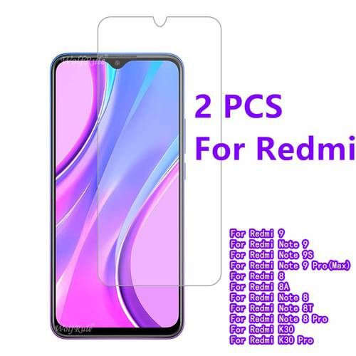 2PCS For Xiaomi Redmi 9 Glass For Redmi 9 Tempered Glass Flim 9H HD Protective Glass For Redmi Note 8 7 Pro 9 S Pro Redmi 8 A 9