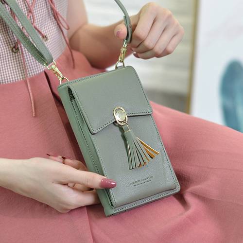 Universal Multifunction Women Wallet PU Leather Phone Bag Case For iPhone Samsung Xiaomi Huawei Credit Cards Slot Crossbody Bag