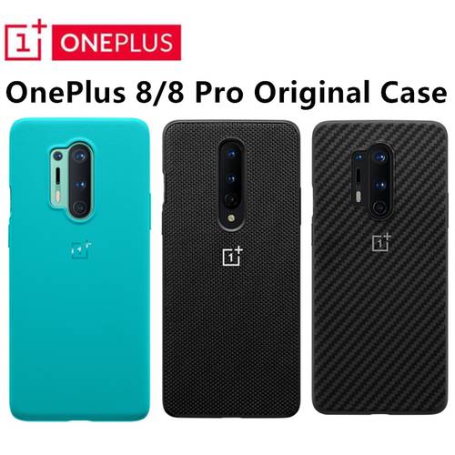 100% Original Official OnePlus 8 /8 Pro Case Cover Sandstone Bumper Cyan Karbon Fiber Nylon Back Shockproof