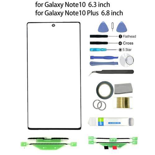 Replacement Screen Front Glass Lens Repair Kit for Samsung Galaxy Note 10 Plus Front Touch Screen Glass Lens Tools + UV Glue