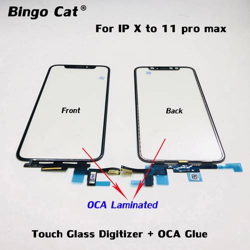 OEM Quality LCD Touch Panel Digitizer Sensor Glass + OCA Film Glue Together For iPhone 12 11 pro X XR XS max Screen Glass Repair