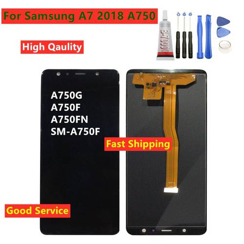 For Samsung Galaxy A7 2018 A750 A750G SM-A750F SM-A750FN Touch Screen Digitizer LCD Display For Samsung A7 2018 A750 Display