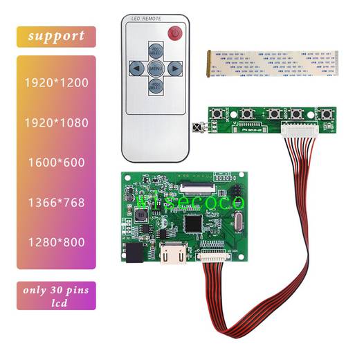 EDP Lcd Controller 30pin Board universal support 1280*800 1920 *1200 1920 *1080 1600*900 1366 *768 Display for Raspberry Pi