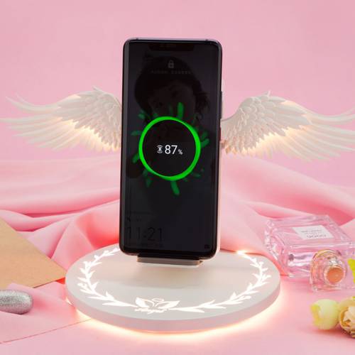Universal LED Qi Wireless Charge Dock 10W Angel Wings Fast Wireless Charger For Cellphone Pro X XR 8 Plus Mobile Phone