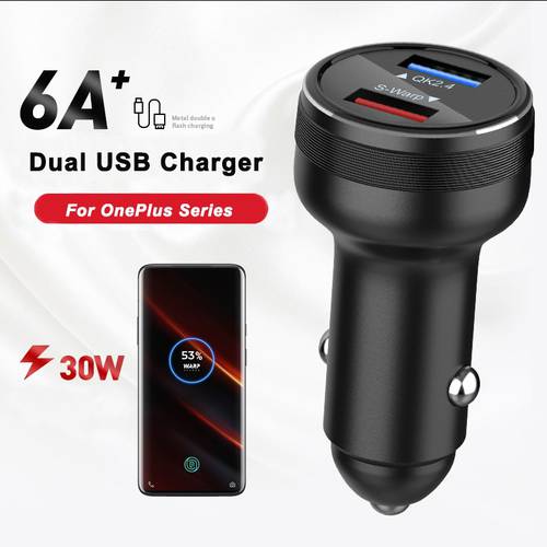 30W OnePlus 8 Pro Warp Car Charger Original Cable For One Plus 8 7T Pro 6T 5T 1+5 1+3 65W Warp Fast Car Charging for 1+9R 1+8T