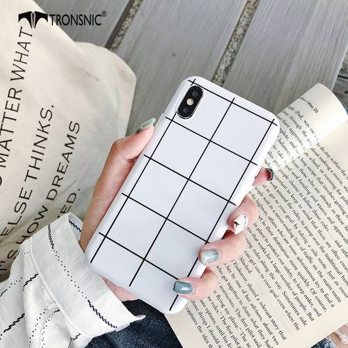 TRONSNIC Plaid Phone Case for iPhone X XS MAX XR Soft Silicone Black White Case for iPhone 6S 7 8 Plus Luxury Covers Hot Fashion