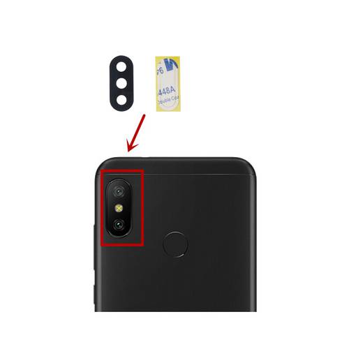 2pcs for Xiaomi Redmi 6 Pro/ Mi A2 Lite Back Rear Camera Glass Lens Main Camera Glass Lens Replacement Repair Part