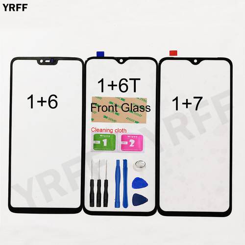 Mobile Front Panel Glass For Oneplus 7 6T 6 Front Glass Outer Glass Cover Panel Replacement