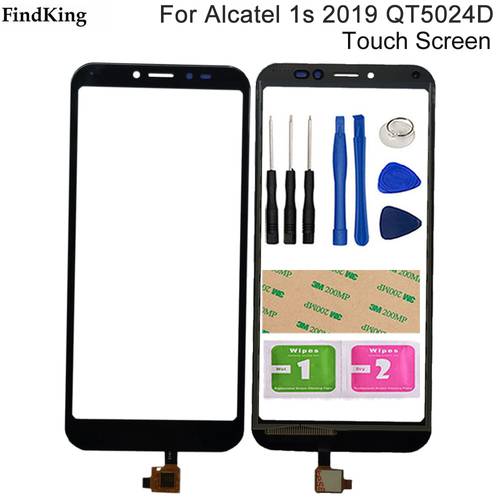 5.4&39&39 Touch Screen For Alcatel 1s 2019 5024 OT5024 5024D Touch Screen Sensor Glass Digitizer 3M Glue Tools