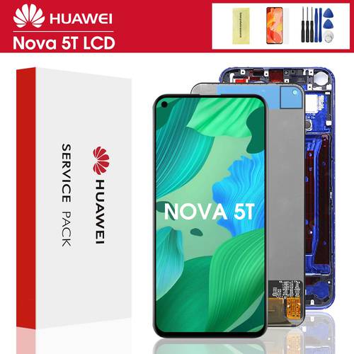 6.26&39&39 for Huawei Nova 5T YAL-L21 L61A L71A LCD Screen+Touch Display Digitizer Replacement With Frame for Huawei Nova 5t Display