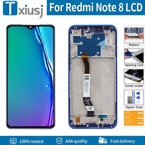 6.3&39&39 Original Display For Xiaomi Redmi Note 8 LCD Display Touch Screen Digitizer Assembly Replacement For Redmi Note8 LCD+Frame