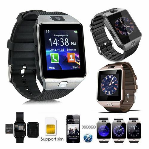 DZ09 Bluetooth Smart Wrist Watch Sport Office Phone Mate Sim Card Memory Card Takes Pictures Touch Screen Multilingual Pedometer