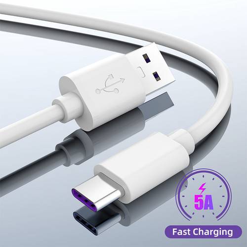 SuperCharge 5A 3A USB C Charger Type C USB Cable 0.25 0.5 1.5 2M Quick Charge 3.0 Fast Charging Tape C Cable for Huawei Phones